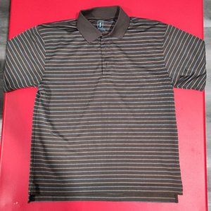 PGA Tour 1/4 button up polo shirt grey striped men's size S